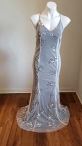 NWOT Grey long evening gown